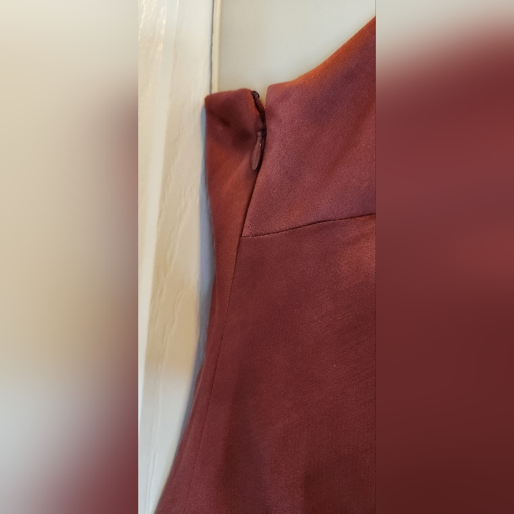 BHLDN Anthropologie One Shoulder Dress Size 4 Midi With Small Slit Size 4 - Picture 8 of 10